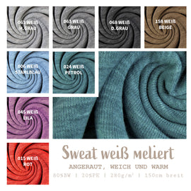 Sweat d'hiver, blanc chiné *A partir de 50 cm