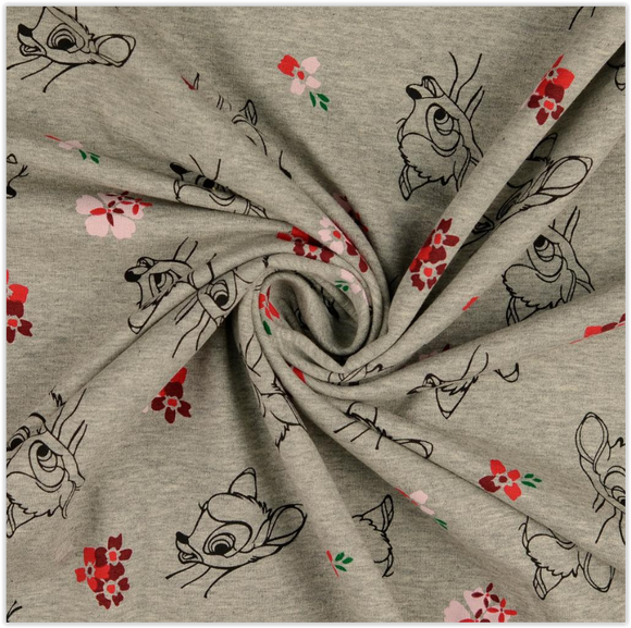French-Terry Bambi grau *Ab 50 cm