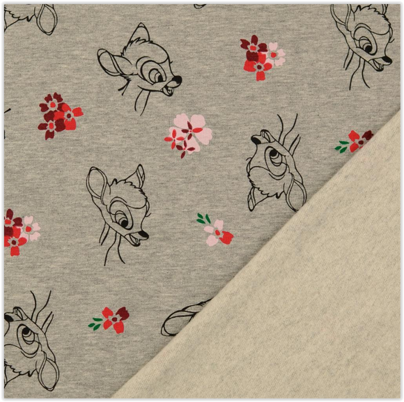 French-Terry Bambi grau *Ab 50 cm