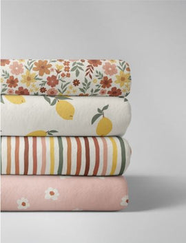 Baumwolljersey Blumen terra *Ab 50cm - 0