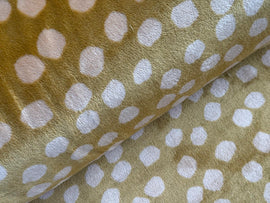 Acheter 002-punkte-weiss-ocker Wellnessfleece bedruckt *Ab 50cm