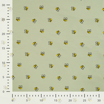 Baumwolljersey Bienen hellgrün * Ab 50 cm - 0