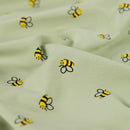 Baumwolljersey Bienen hellgrün * Ab 50 cm-3