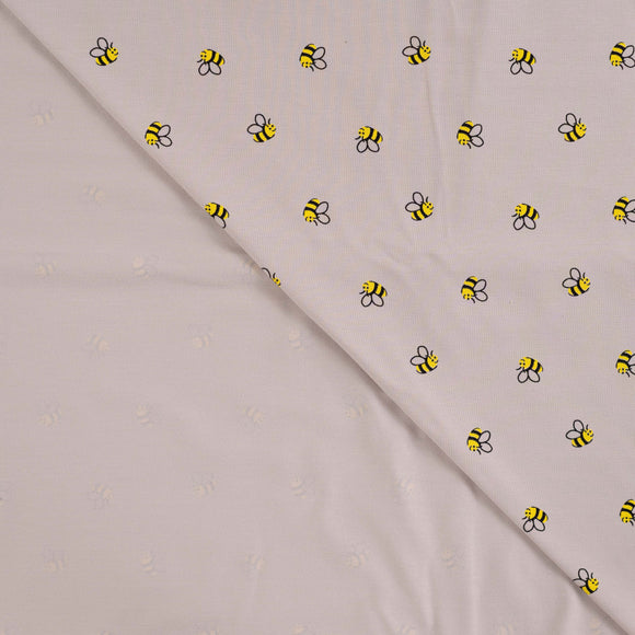 Baumwolljersey Bienen beige *Ab 50 cm