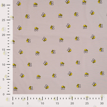 Baumwolljersey Bienen beige *Ab 50 cm - 0