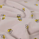 Baumwolljersey Bienen beige *Ab 50 cm-1