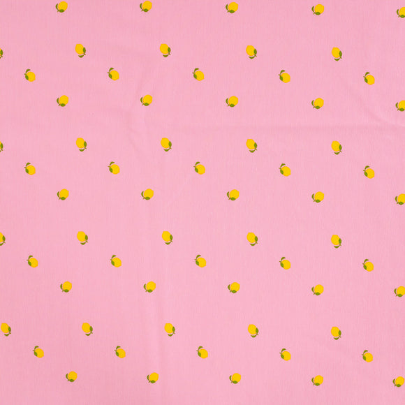 Baumwolljersey Zitronen rosa *Ab 50 cm