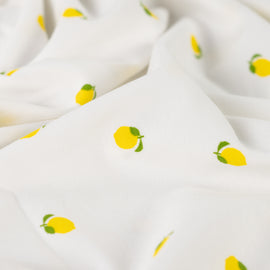 Baumwolljersey Zitronen creme *Ab 50 cm