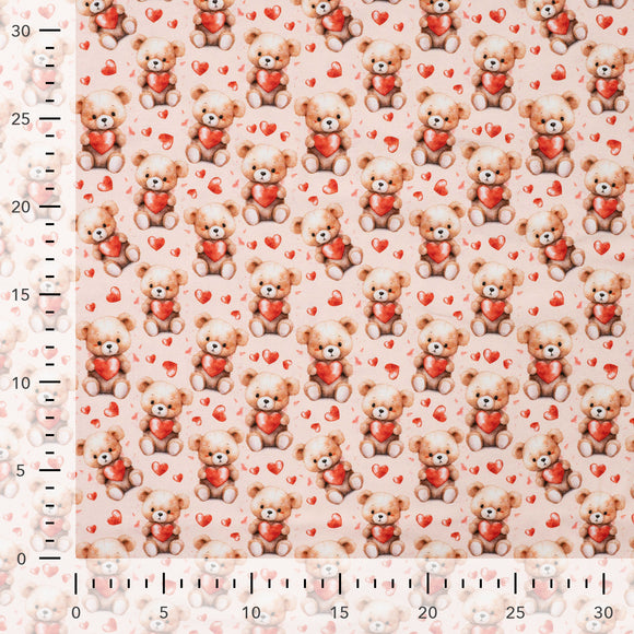 Baumwolljersey Bärchen mit Herz *Ab 50 cm