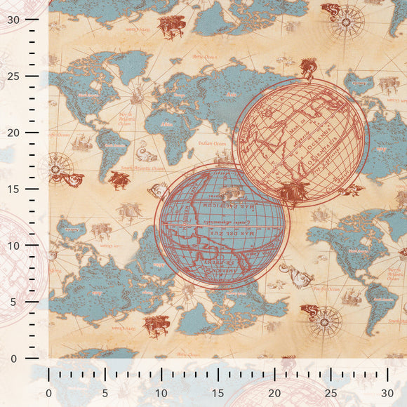 Halbanama Weltkarte vintage * Ab 50 cm