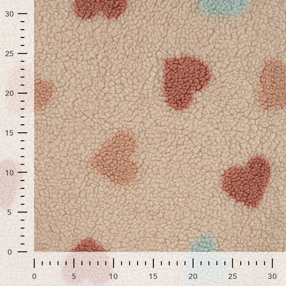 Teddy Jacquard Herzen *Ab 50cm