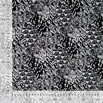 Viskose bedruckt abstrakt schwarz-weiß *Ab 50 cm - 0