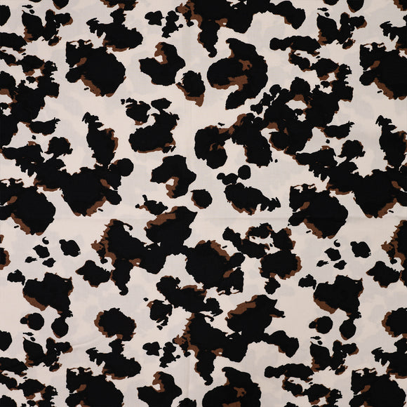 Viskose bedruckt Kuh schwarz-weiß *Ab 50 cm