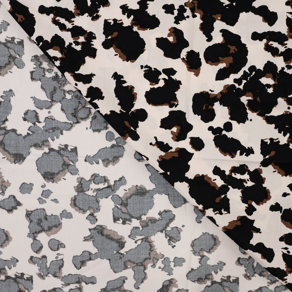 Viskose bedruckt Kuh schwarz-weiß *Ab 50 cm