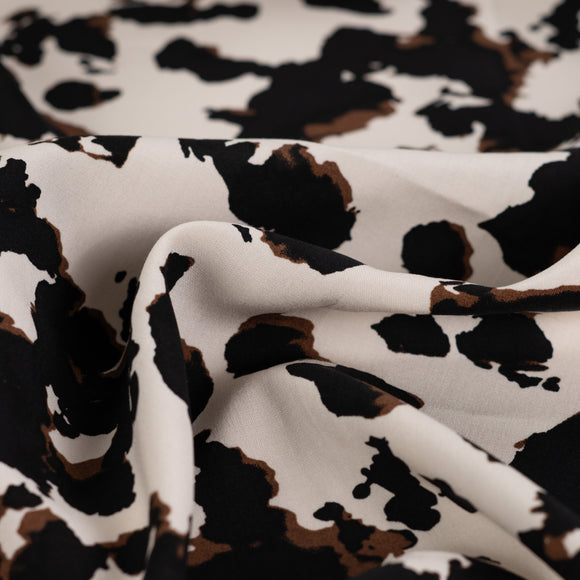 Viskose bedruckt Kuh schwarz-weiß *Ab 50 cm