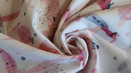 Baumwolle digital bedruckt rosa Schlösser *Ab 50cm - 0