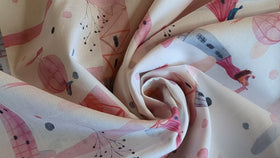 Baumwolle digital bedruckt rosa Schlösser *Ab 50cm - 0