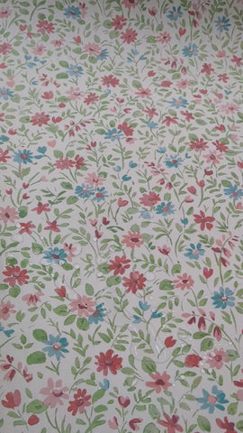 Tischdeckenstoff recycelt Blumen & Blätter *Ab 50cm - 0