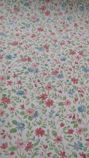 Tischdeckenstoff recycelt Blumen & Blätter *Ab 50cm - 0