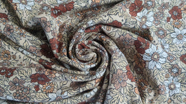 Baumwolljersey Blumen beige *Ab 50cm - 0