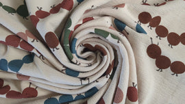 French-Terry Krepp creme Raupen *Ab 50cm - 0