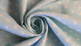 Baumwolle digital bedruckt Blümchen blau *Ab 50cm - 0