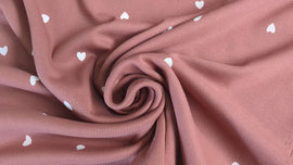 Rippjersey bedruckt Herzen altrosa *Ab 50cm - 0