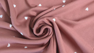 Rippjersey bedruckt Herzen altrosa *Ab 50cm - 0