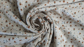 Baumwolljersey Blümchen beige *Ab 50cm - 0