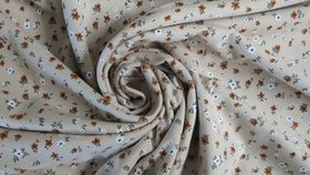 Baumwolljersey Blümchen beige *Ab 50cm - 0