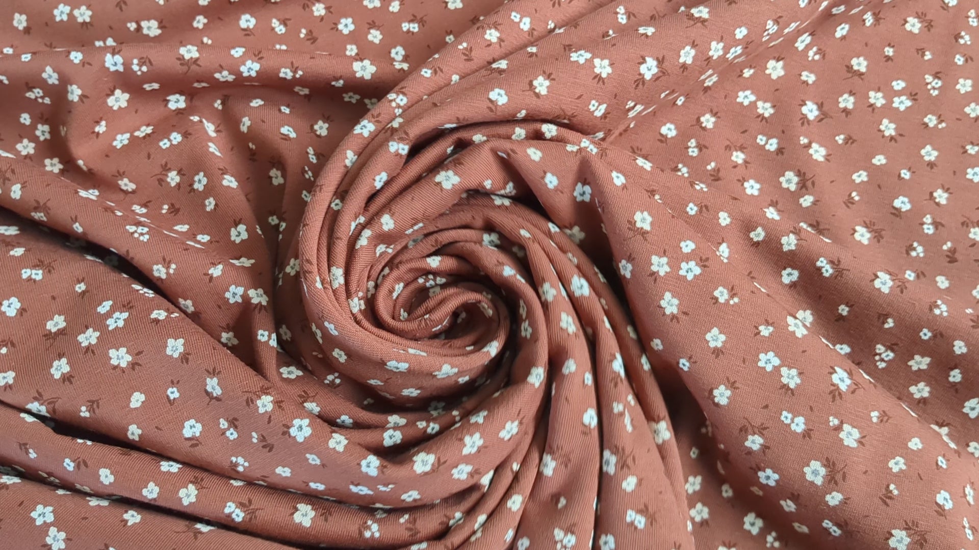 Baumwolljersey Blümchen terra *Ab 50cm - 0