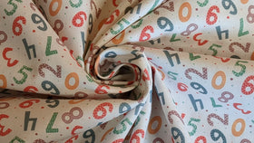 Baumwolle digital bedruckt bunte Zahlen *Ab 50cm - 0