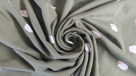 Baumwolljersey Schafe khaki *Ab 50cm - 0