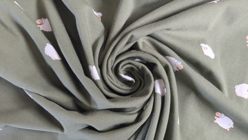 Baumwolljersey Schafe khaki *Ab 50cm - 0