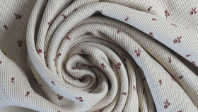 Rippjersey bedruckt Blumen *Ab 50cm - 0