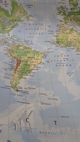 Tischdeckenstoff recycelt Weltkarte *Ab 50cm - 0