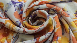 Viskose bedruckt Blumen orange *Ab 50 cm - 0