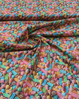 Baumwolle Digitaldruck Eis & Süßigkeiten *Ab 50cm - 0