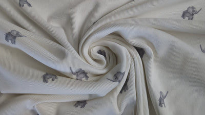 Rippjersey bedruckt Elefanten *Ab 50cm - 0