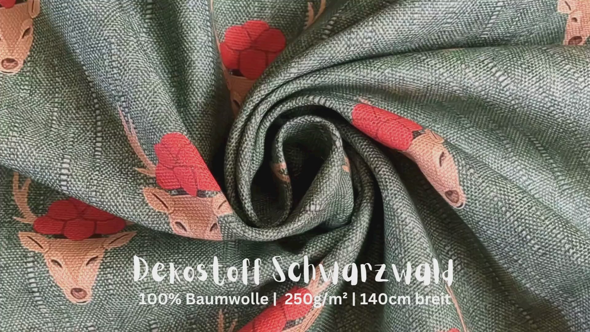 Robuster Baumwoll-Dekostoff Hirsche *Ab 50cm - 0