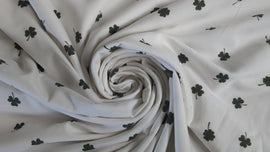 Baumwolljersey Kleeblätter creme *Ab 50cm - 0