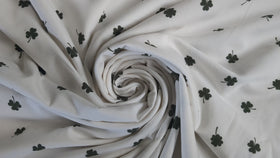 Baumwolljersey Kleeblätter creme *Ab 50cm - 0