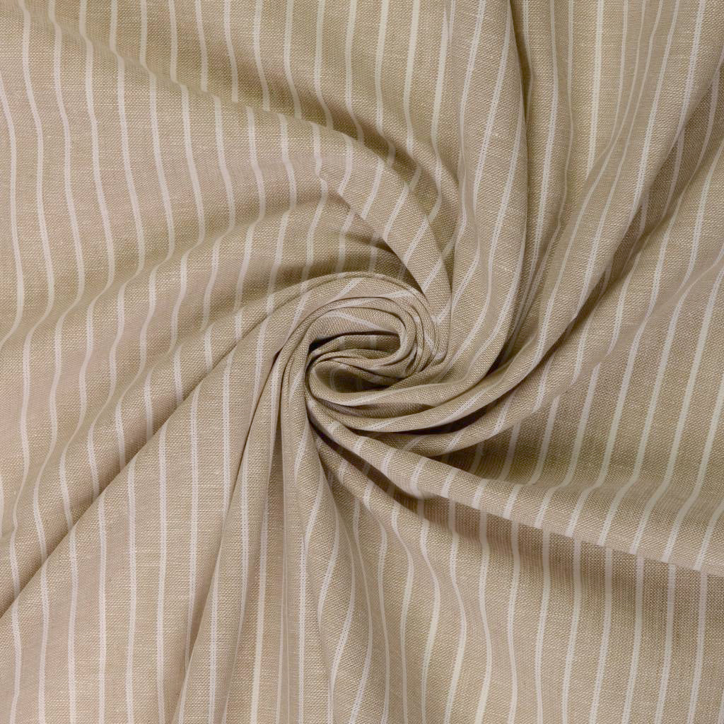 Half linen patterned stripes * From 50 cm