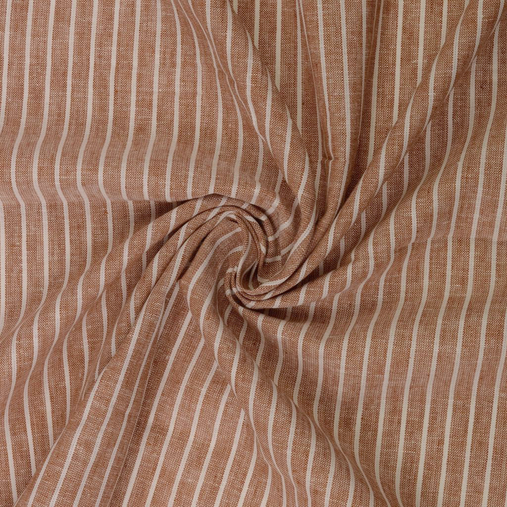 Buy 008-terra Half linen patterned stripes * From 50 cm