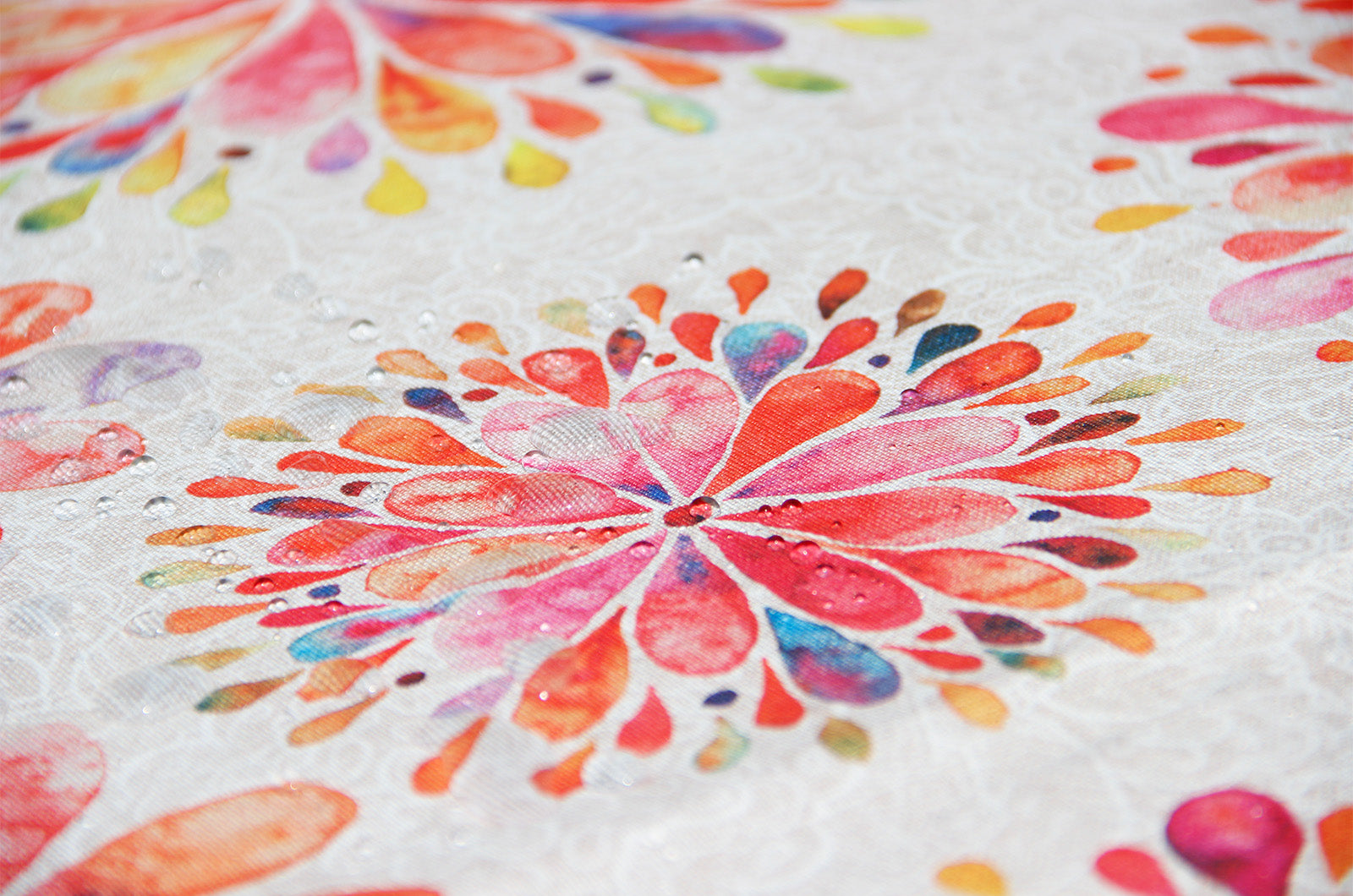 Buy 001-watercolor-flower Half panama coated | Water-repellent * From 50 cm