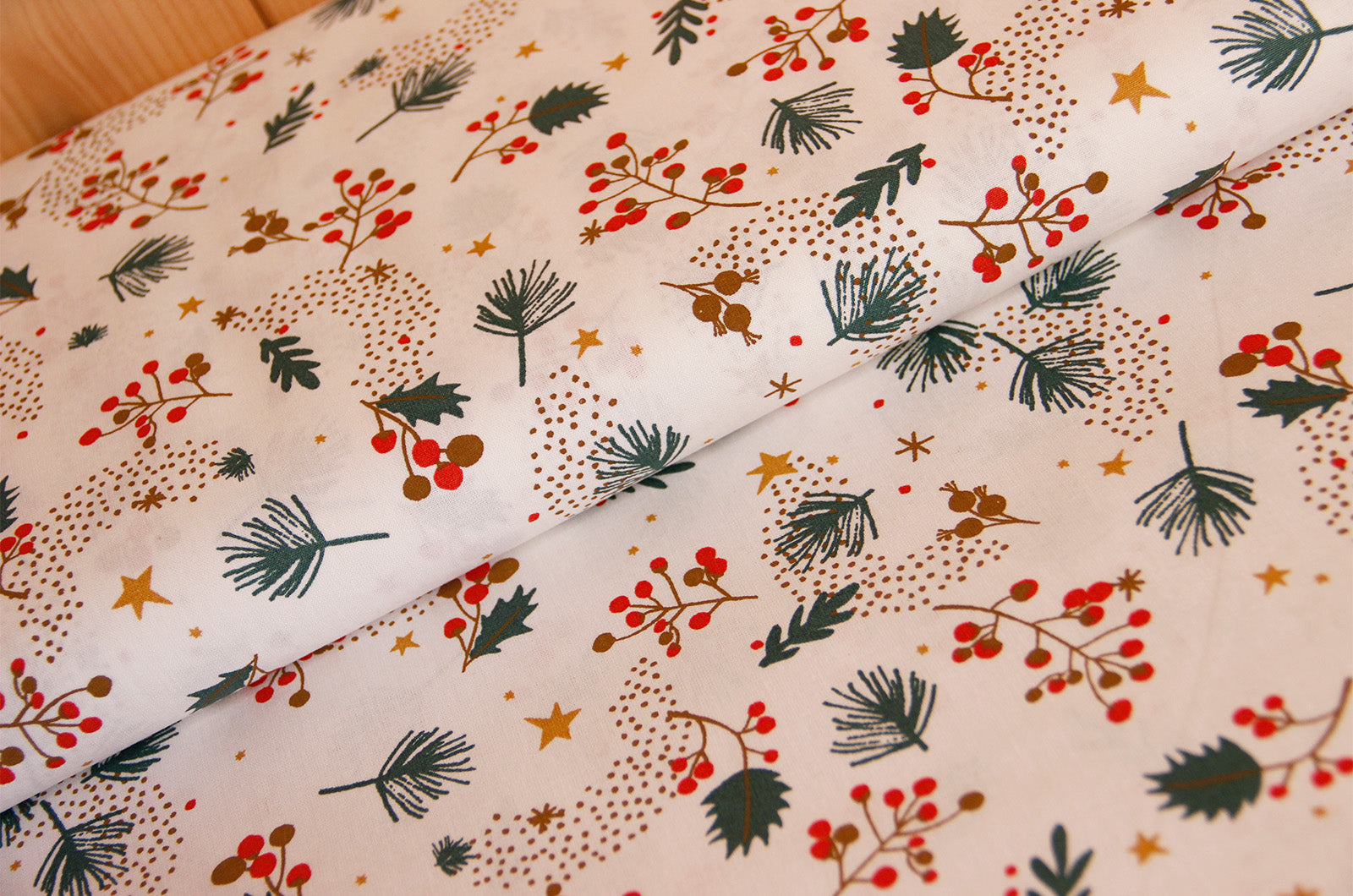 Buy 002-holly Cotton print Christmas * From 25 cm