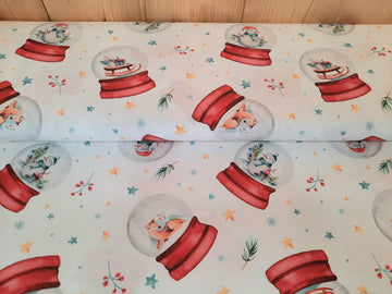 Buy 010-snow-globe Cotton print Christmas organic * From 25 cm