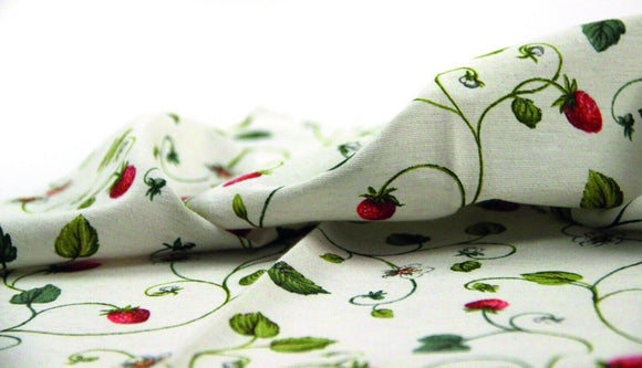 Tissu déco fraisier * A partir de 50 cm