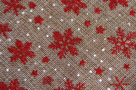 Flocon de neige en jute rouge scintillant * A partir de 50 cm - 0