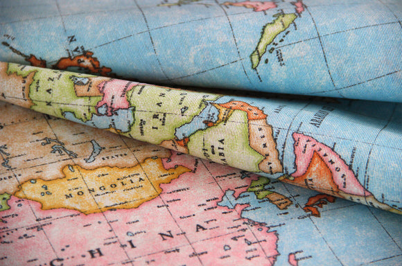 Carte du monde en tissu déco * A partir de 50 cm